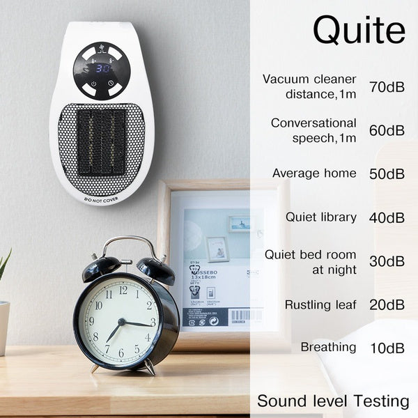Portable electric fan heater for desk or tabletop use Portable electric fan heater for desk or tabletop use